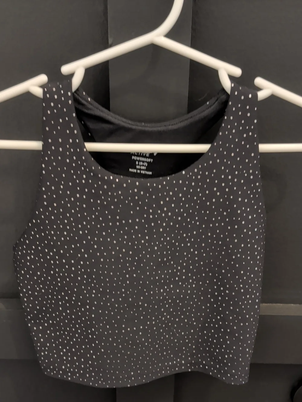 Old Navy Black Polka Dot Cropped Tank Top